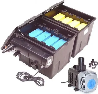 Produktbild von CBF350B Teichfilter f. 60000L Teich mit UVC24 + Pumpe 2500 55042 Algenvernichter