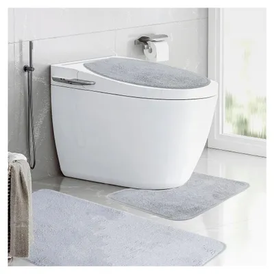 Produktbild von Badezimmerteppich Set 3-teilig 50 x 80 cm Dunkelgrau