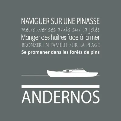 Image de Tableau sur toile Andernos gris 30x30 cm, Tableau mural moderne pour décoration intérieure