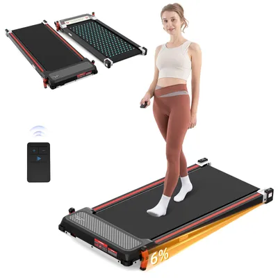 Image de Tapis de course pliable, noir - Électrique - Moteur de 440 W - Vitesse de 6 km/h - Idéal pour les exercices cardio à domicile