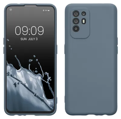 Produktbild von kwmobile Slim Case kompatibel mit Oppo A94 (5G) Hülle - Handyhülle aus Silikon in Blaugrau
