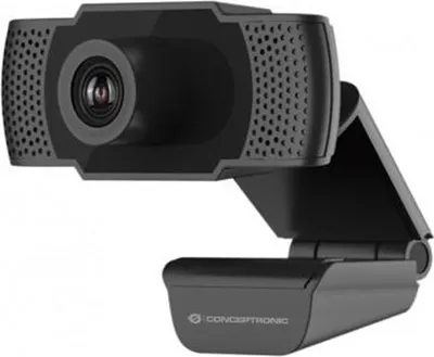 Produktbild von CONCEPTRONIC Webcam USB-A2.0 90° 1080P 30Hz FullHD +Mikro sw