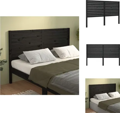 Produktbild von vidaXL Kopfteil Schwarz 146x4x100 cm Massivholz Kiefer -  Kopf- & Fußenden