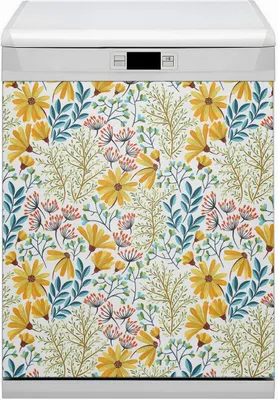 Produktbild von Magnet Folie für Geschirrspüler Küche Magnetmatte 60x80 cm Dekor Geschirrspüle - Blumenmalerei