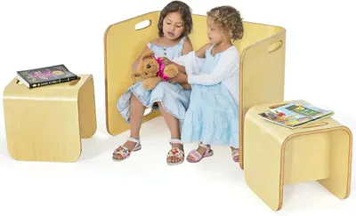 Image de Table pour enfants avec 2 chaises - Ensemble 3 pièces - Structure en bois - Table d'apprentissage et de jeu - Pour la maison - Assemblage requis - Jaune