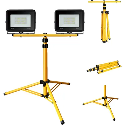 Obrázek produktu pro Jopassy LED reflektor se stativem reflektor stavební reflektor IP66 reflektor pracovní světla pro zahradu dvůr dvorek 2X30W teplá bílá