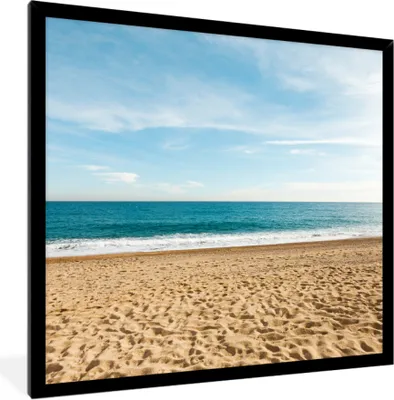 Produktbild von MuchoWow® MuchoWow® Gerahmtes Poster Sand - Strand - Sonne 40x40 cm - Poster mit zchwarzem Bilderrahmen - Mit Rahmen - Wanddekoration Schlafzimmer
