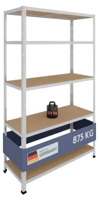 Produktbild von Metallregal – Verzinkt – 200 x 120 x 50 cm – 5 Einlegeböden