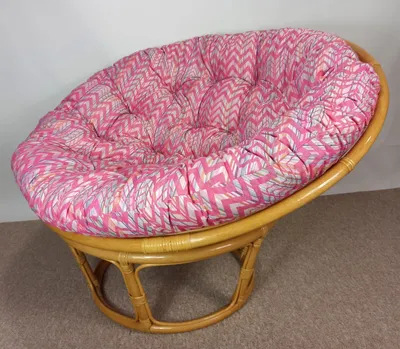 Produktbild von Rattan Papasansessel Papasan 110 cm cm Fb. Honig Polster Stoff California Dream Santana Rose