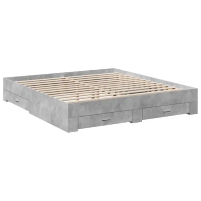 Produktbild von Bettgestell mit Schubladen Betongrau 180x200 cm Holzwerkstoff