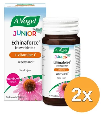 Productafbeelding van 2x A.Vogel Echinaforce junior & vitamine C (80 kauwtabletten)