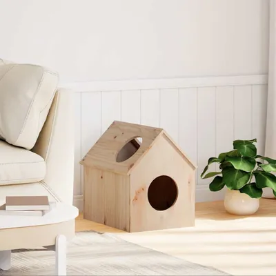 Immagine prodotto di Cuccia per Gatti 41x50x50 cm in Legno Massello di Pino