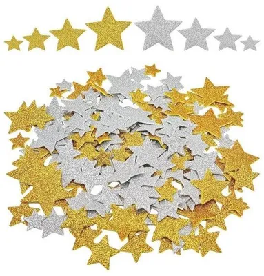 Produktbild von Cosensi - Dailygoods - 200 Stück Stern-Aufkleber in Gold und Silber