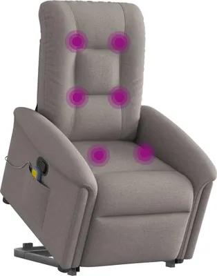 Produktbild von vidaXL Massagesessel mit Aufstehhilfe Taupe Stoff
