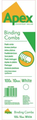 Image de Fellowes 10 mm, 100 pièces, blanc, plastique, 100 pièces