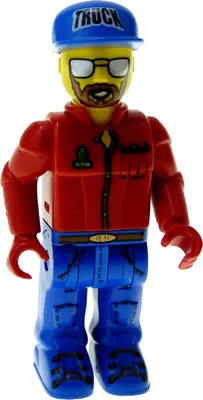 Produktbild von 1x Lego Figur 4 Juniors Trucker Mann blau rot Basecap Truck 4652 4j001