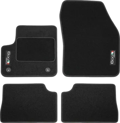 Image de Logo Tapis De Sol Noir Velours Sur Mesure Pour Fiat 600 Depuis 2024 4pcs, Base Antidérapante, Tapis conducteur renforcé