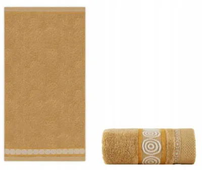 Zdjęcie produktu dla Ręcznik – 100% bawełna – 450 g/m² – 50 x 90 cm – wyjątkowo chłonny – beżowy – duża gramatura – RONDO2