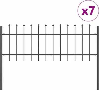 Produktbild von vidaXL Gartenzaun WOERDEN 7 stk. 11,9 x 0,8 m Grau
