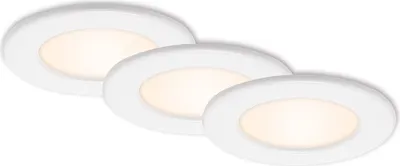 Image de Lampe LED encastrée BRILONER LEUCHTEN THIN, 6 W, 450 lm, IP44, blanc, plastique, Ø 11,5 cm