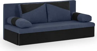 Produktbild von 3-Sitzer-Sofa mit Schlaffunktion POLO - Marineblau/Schwarz