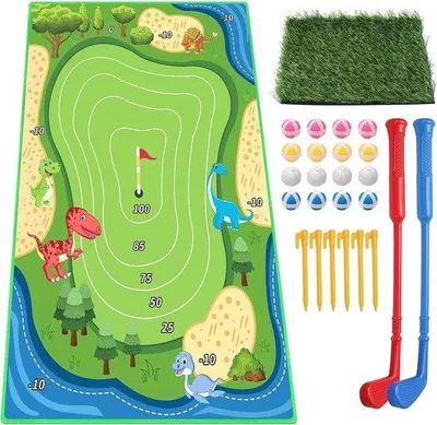 Productafbeelding van Golfmat, trainingsmat voor golf, draagbare golfslagmatten, golf, trainingsmateriaal, hulpmiddelen voor binnen en buiten, speeloppervlak (143 x 97 cm)