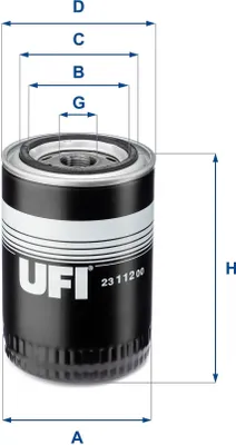 Produktbild von Ölfilter UFI 23.112.00 Anschraubfilter