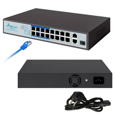 Produktbild von Extralink Netzwerk Switch PoE PoE+ LAN Port 16 Ports Gigabit Ethernet Unmanaged