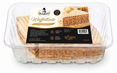 Produktbild von BARIN Waffelschnitten mit Füllung, mit Geschmack karamellisierter Kondensmilch, 180g (tiefgefroren)