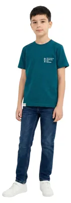 Produktbild von Jungen T-shirt - Blaugrün - Größe 158 - 100% Baumwolle - Klassisches T-shirt