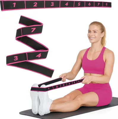 Obrázek produktu pro Queenfit® Yoga Belt, Yoga Strap, Yoga Band - protahovací pomůcky pro jógu, pilates, fitness, gymnastiku, domácí posilovnu