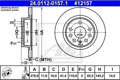 Produktbild von ATE Bremsscheiben (2 Stück)  24.0112-0157.1