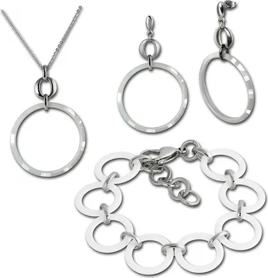 Produktbild von Amello silberfarben weiß glänzend Damen Sets D2ESSX14W
