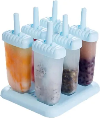 Produktbild von CHPN - Eisform - Speiseeis - Eisformen - 6 Stück - Eisherstellung - Eis am Stiel - Wassereis - Eiscreme - Eisform - Eisform - Blau