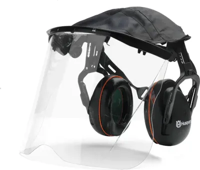 Image de Protection faciale Husqvarna Protection auditive Visière en plexiglas Casque protecteur d'oreilles Visière claire