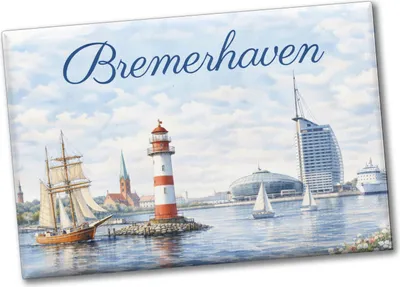 Produktbild von Bremerhaven Segelschiff Leuchtturm Souvenir Souvenir Magnet
