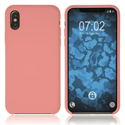 Produktbild von PhoneNatic Case kompatibel mit Apple iPhone Xs - rosa Silikon Hülle Softcore Cover