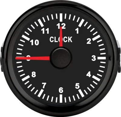 Obrázek produktu pro 2in univerzální hodiny měřicí přístroj 0?12 Hourmeter červené podsvícení 12V/24V pro auto loď jachta motocyklČerný číselník černý rám