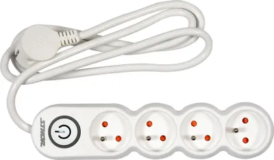 Image de Multiprise de 1,5 m avec interrupteur, 4 prises