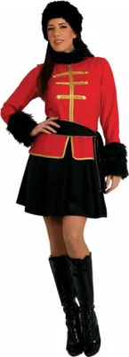 Kosakin Kostüm Uniform für Damen Gr. S-XXL Uniform rot schwarz  Russland Ukraine andere Länder SALE Fasching Karneval Mottoparty