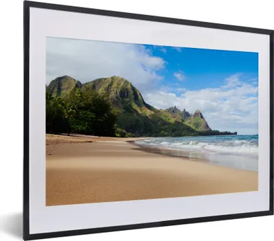 Produktbild von MuchoWow® MuchoWow® Gerahmtes Poster Strand - Tropisch - Hawaii 40x30 cm - Poster mit zchwarzem Bilderrahmen - Bilderrahmen - Poster im Rahmen