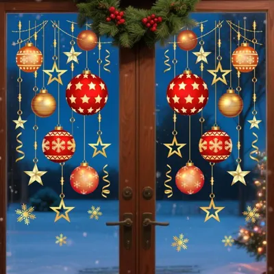 Produktbild von Fensteraufkleber Weihnachtslichtkugel 12