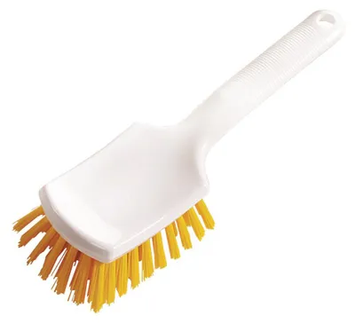 Produktbild von 2x Stielbürste kurz, gelb, hart, Stielbürste kurz, 260 x 72 x 35 mm | Packung (1 Stück)