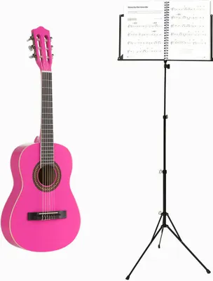 Immagine prodotto di Voggenreiter Gitarren Set, 2-tlg., Voggy Kindergitarre 1/2, Volt Notenständer NS-100, Kinder Gitarre, Erstgitarre, Akustikgitarre