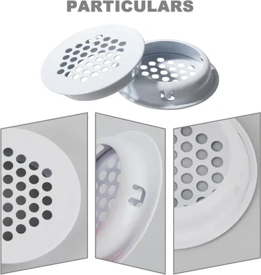Produktbild von Runde Edelstahl-Lüftungsgitter - 20 Stück - Ø 35 mm - Rundes Lüftungsgitter aus Edelstahl - Lüftungsabdeckung für Schrank, Küche, Bad - Weiß