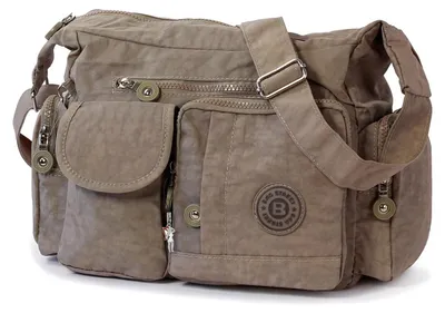 Produktbild von Bag Street Nylon Tasche Damenhandtasche grau braun OTJ205L