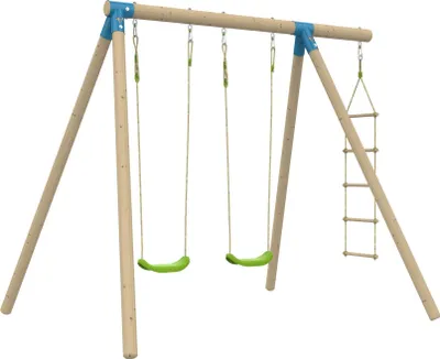 Produktbild von Schaukelgestell mit 2 Schaukeln BALANDIER Braun H224cm
