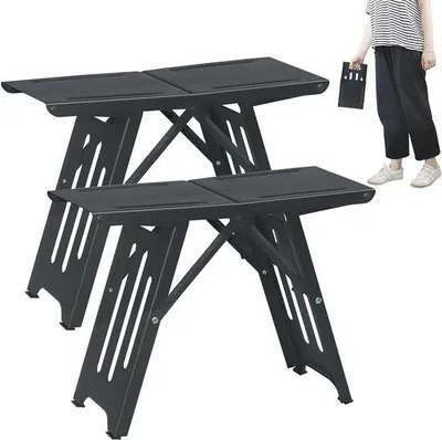 Produktbild von Famanu Faltbare Campingstuhl - Ideal für Outdoor, Angeln, Picknick und Grillen - 2 Stück - Schwarz