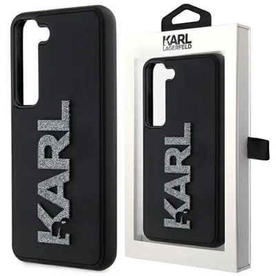 Produktbild von Karl Lagerfeld KLHCS23S3DMBKCK S23 S911 schwarz hardcase 3D Rubber Glitter Logo Schutzhülle
