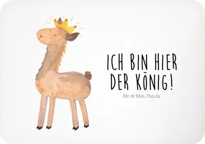 Produktbild von Mr. & Mrs. Panda magnet Lama König - Weiß - Geschenk, whiteboardmagnet, Kühlschrankmagnet, Kollegin, Pinnwandmagnet, Chef, haftmagnet, Freundin, Papa, Lamas, Notizhalter